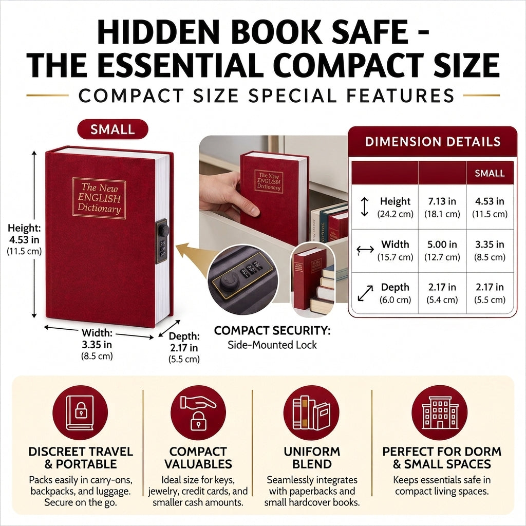 Hidden Book Safe with Combination Lock