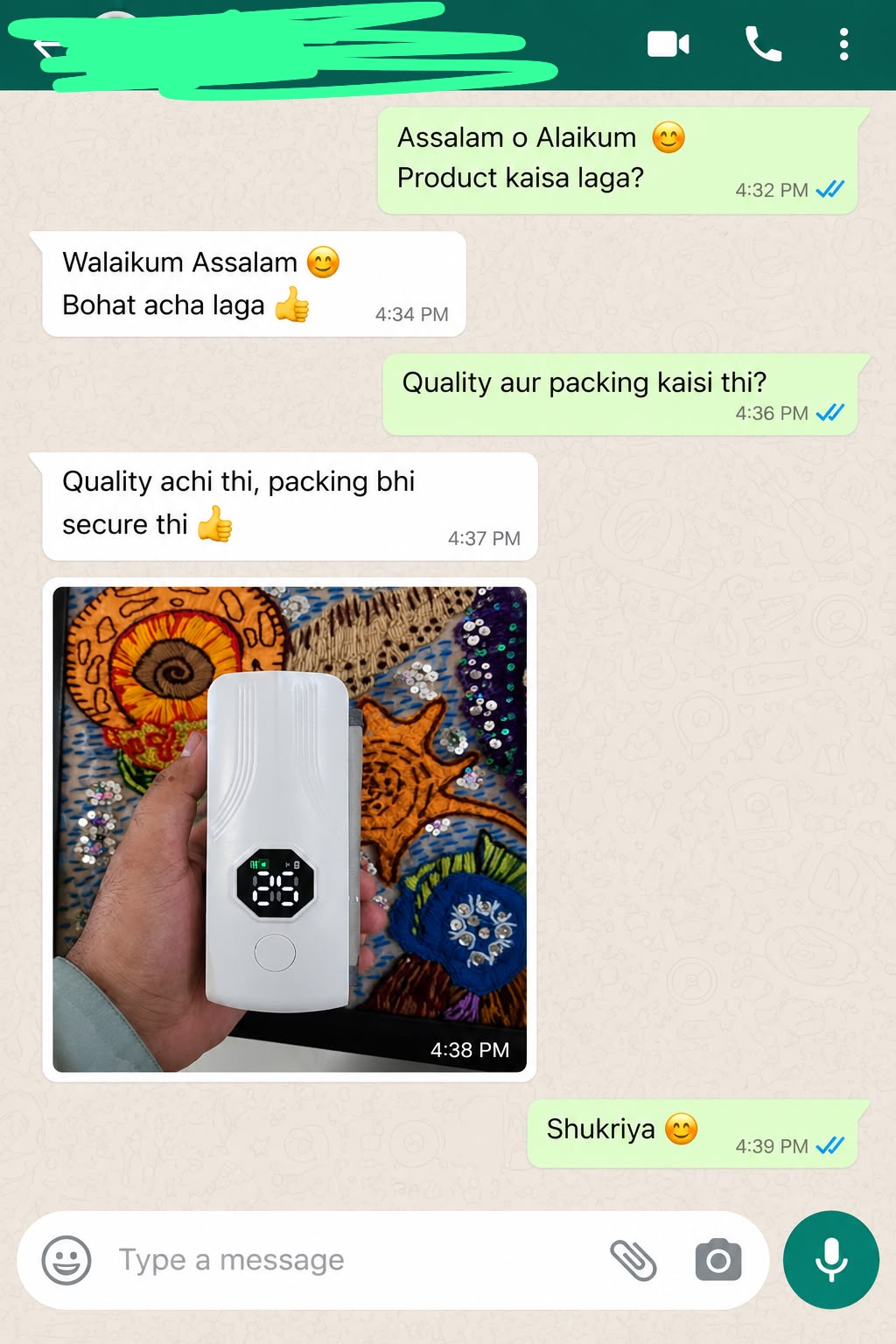 Customer review screenshot