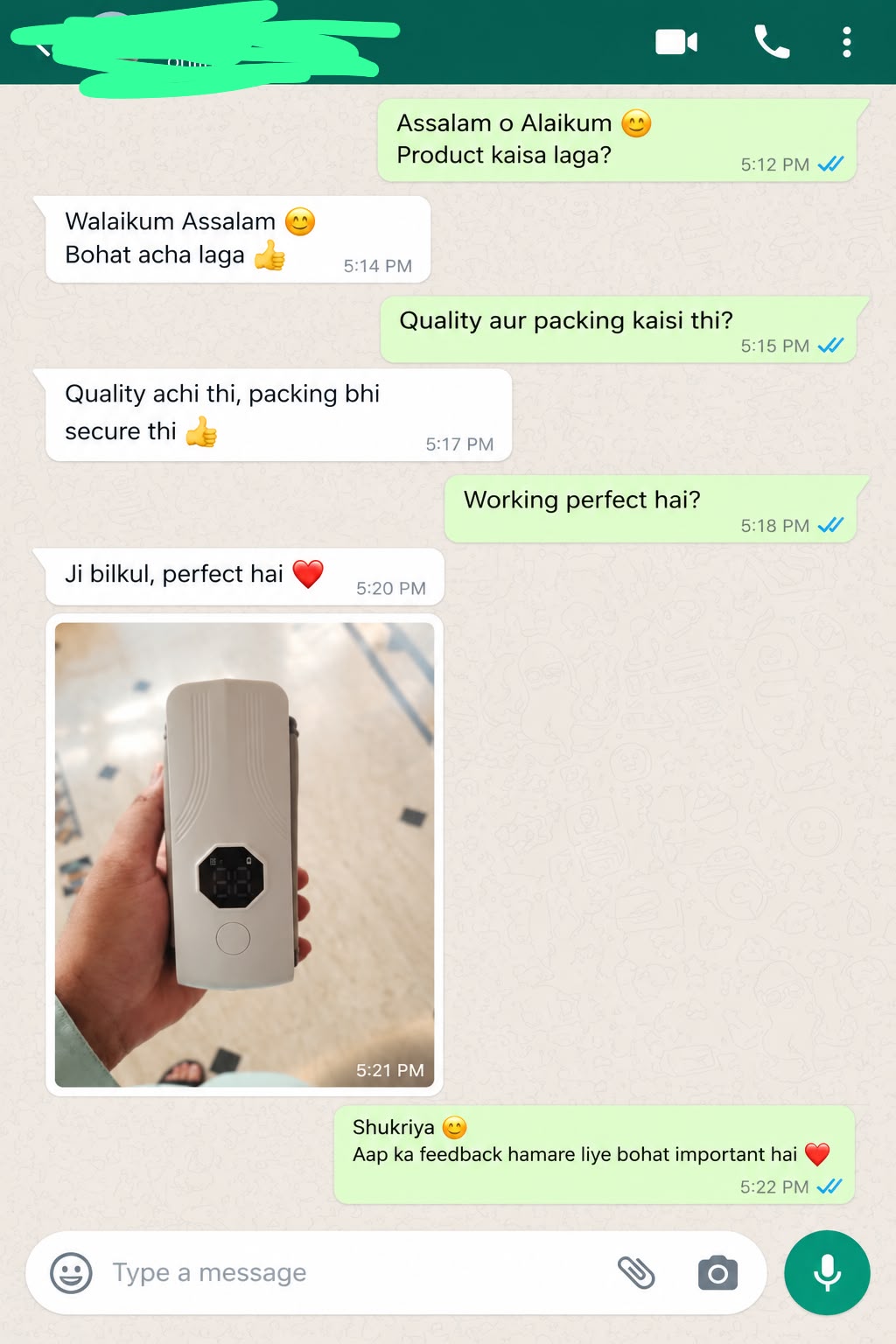Customer review screenshot