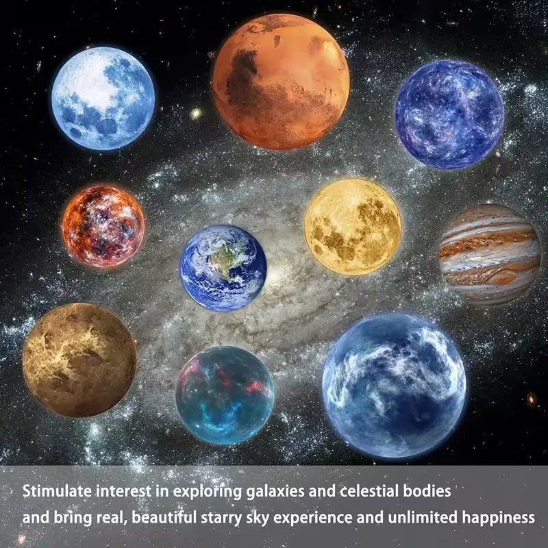 USB Planet Projection Light + 10 Planet Projection 360 Rotatable Planet Atmosphere Light