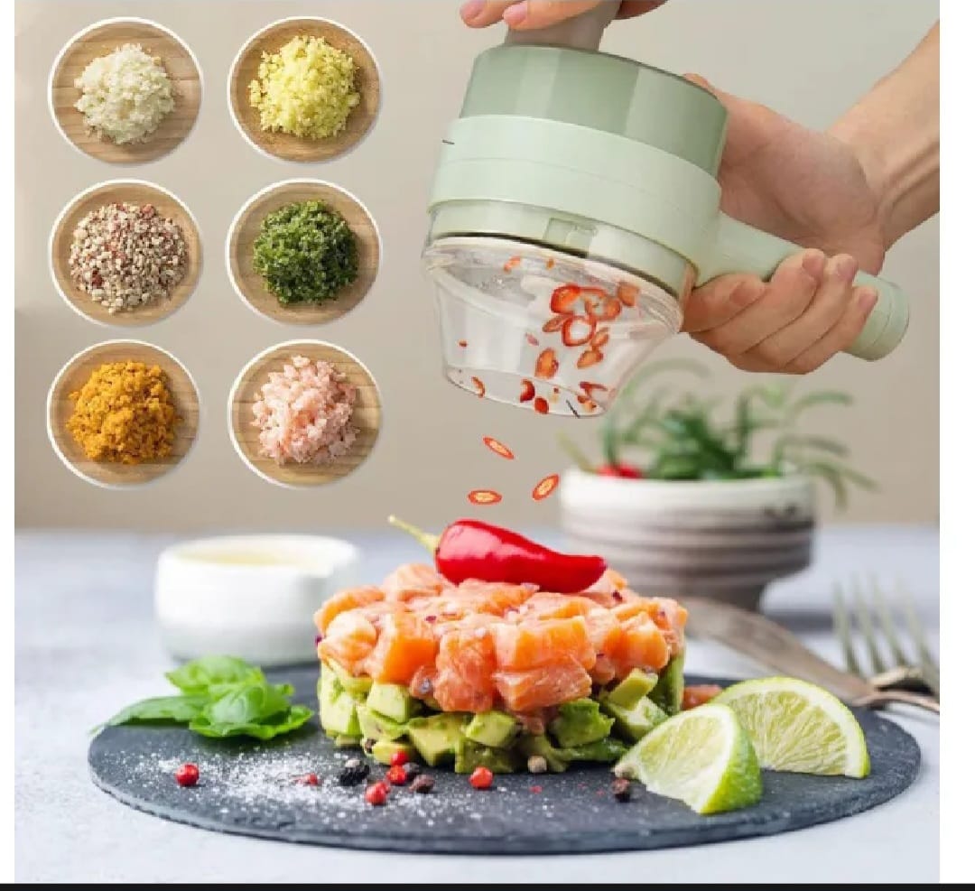 Vegetable Cutter Set, Gatling Portable Vegetable Cutter, Rechargeable Garlic Chopper, Multifunction Food