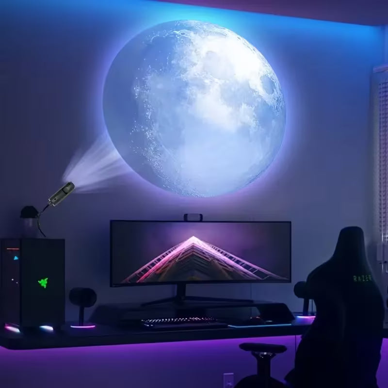 USB Planet Projection Light + 10 Planet Projection 360 Rotatable Planet Atmosphere Light