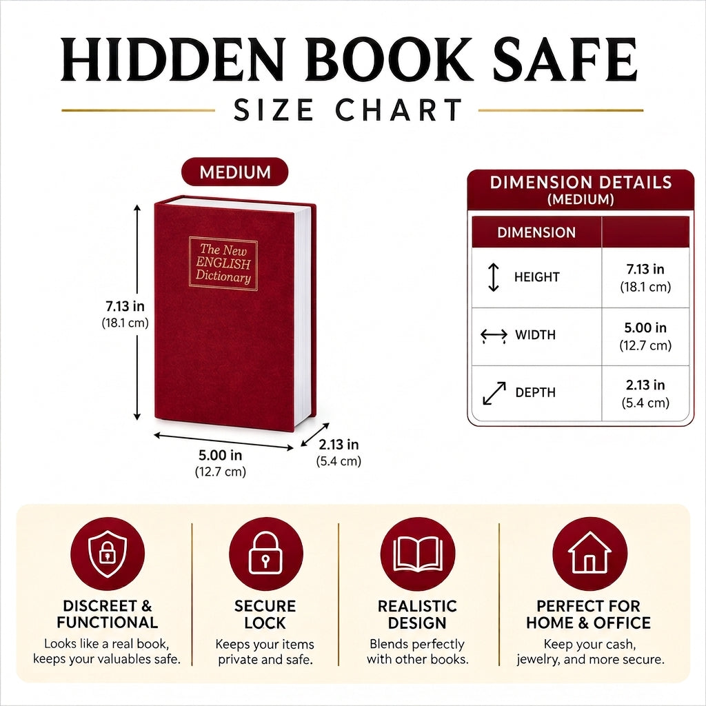 Hidden Book Safe with Combination Lock
