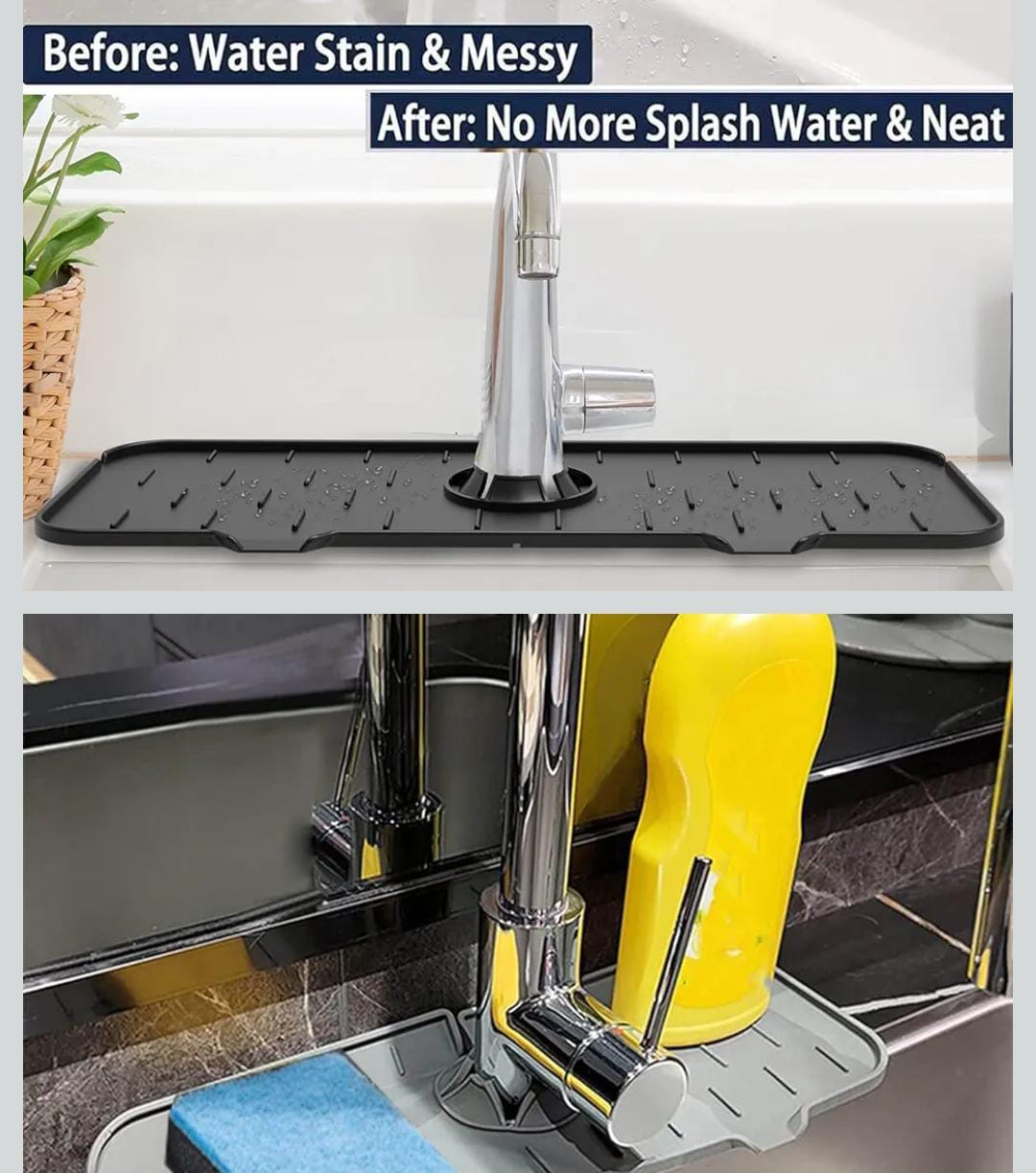 Kitchen silicone faucet mat