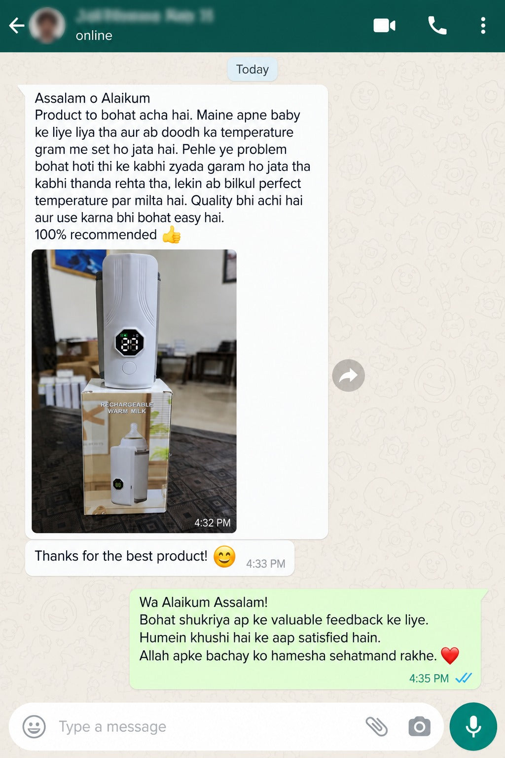 Customer review screenshot