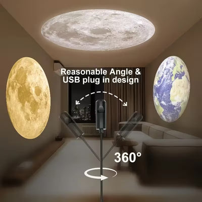 USB Planet Projection Light + 10 Planet Projection 360 Rotatable Planet Atmosphere Light
