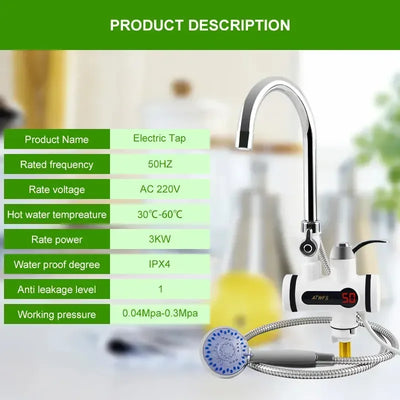 220V Hot water Tap with Shower
