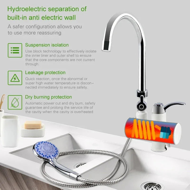220V Hot water Tap with Shower